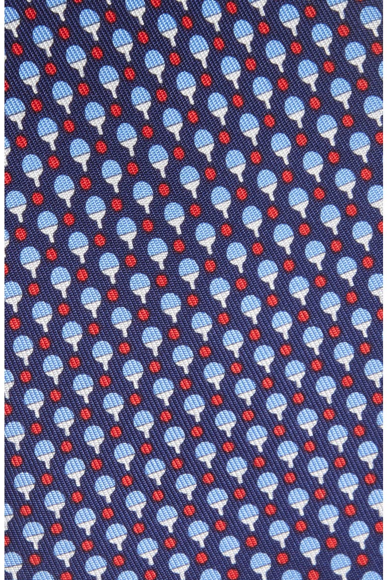 Zac Table Tennis Print Silk Tie, Alternate, color, NAVY/ ROSSO