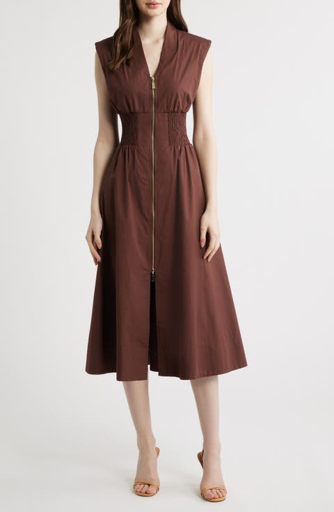 Sleeveless Cotton Midi Dress