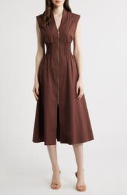 Vince Camuto Sleeveless Cotton Midi Dress