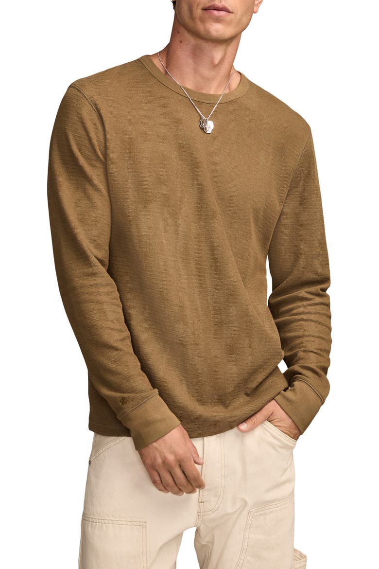 Duofold Textured Long Sleeve Cotton T-Shirt, Main, color, OLIVE