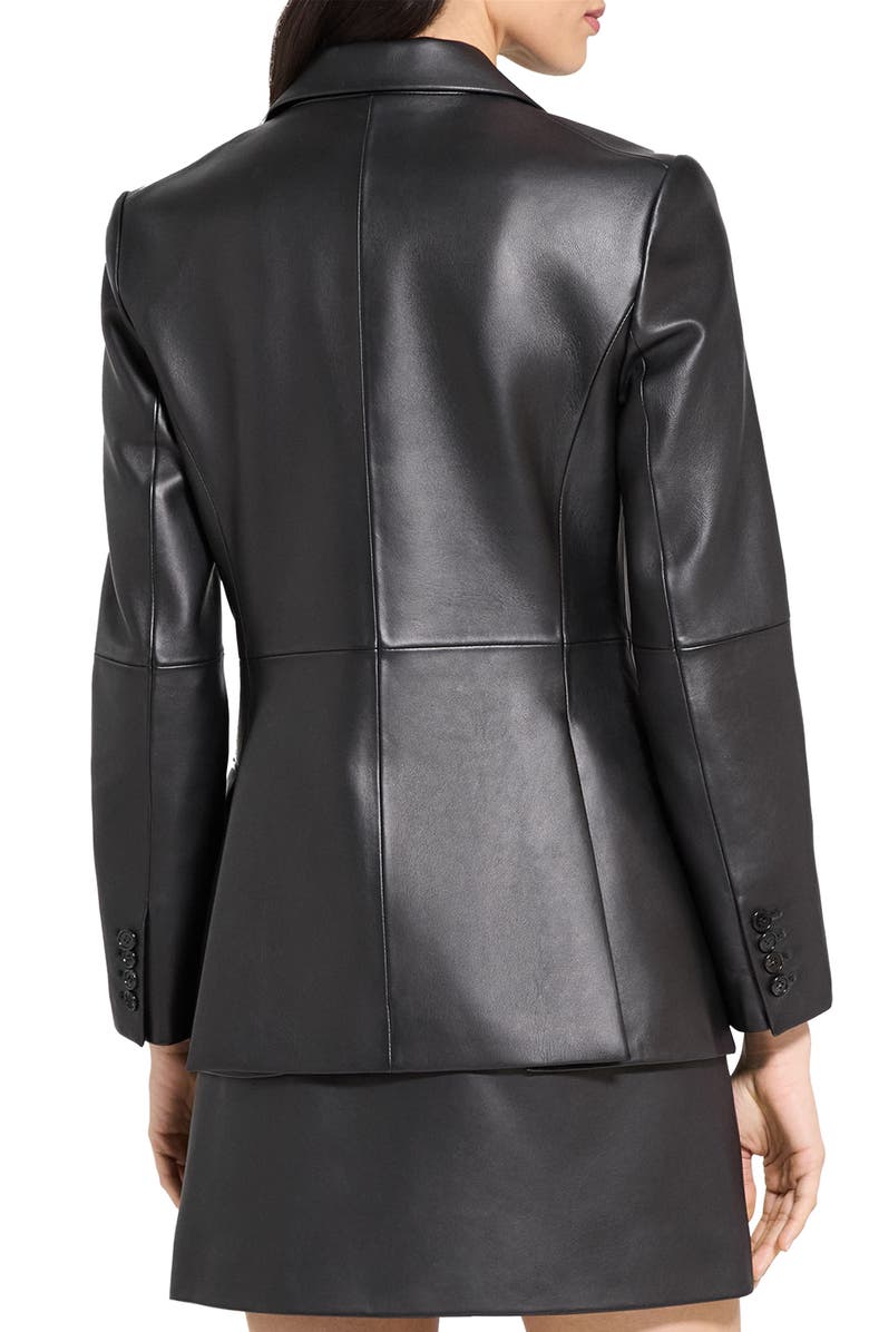 Theory Lynnia Leather Blazer, Alternate, color, Black