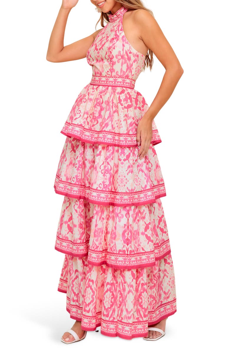Ikat Tiered Halter Maxi Dress