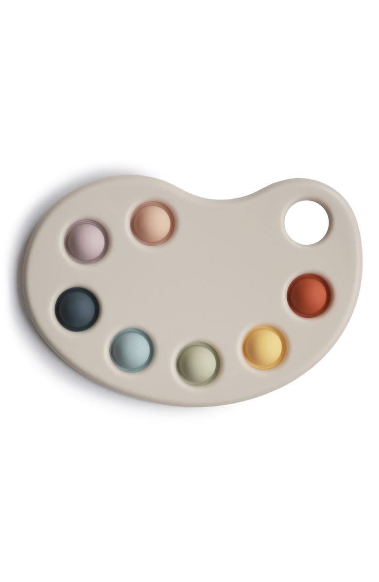 Mushie Paint Palette Press Toy, Main, color, Multi