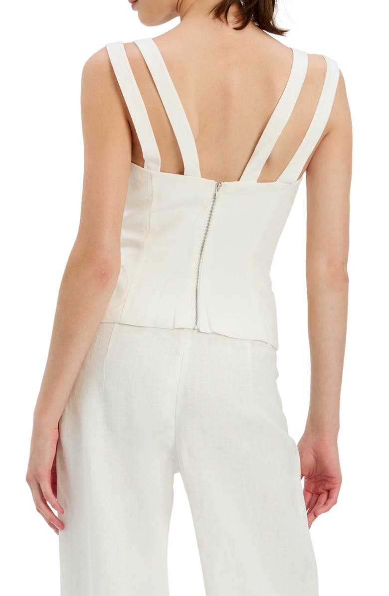 Bardot Serafina Linen Corset Top, Alternate, color, Ivory