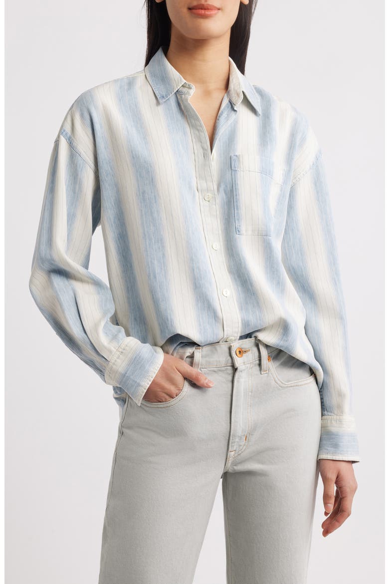 Tried & True Stripe Chambray Button-Up Shirt, Main, color, OCEAN OASIS STRIPE