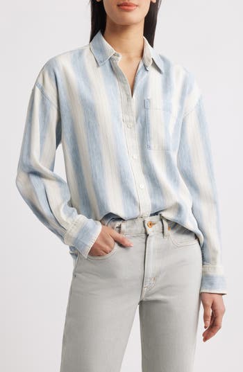 Faherty Tried & True Stripe Chambray Button-up Shirt