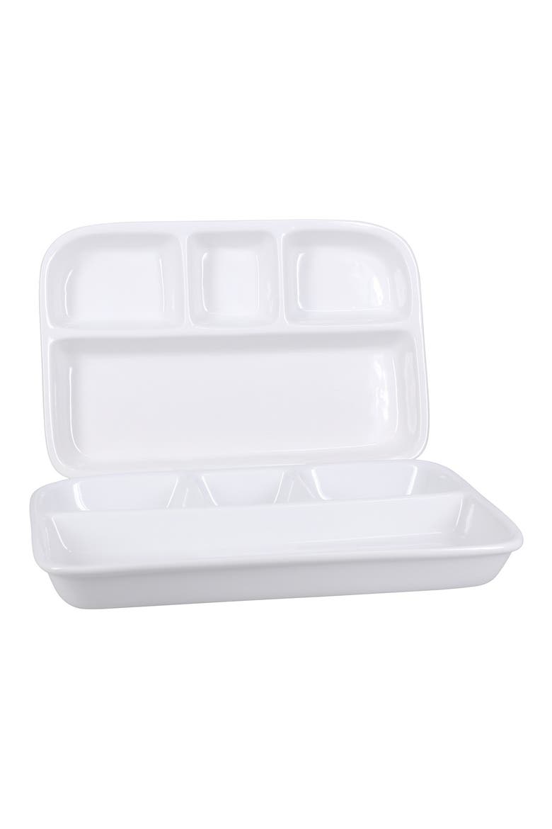 Set of 2 Dinner Trays, Main, color, WHITE