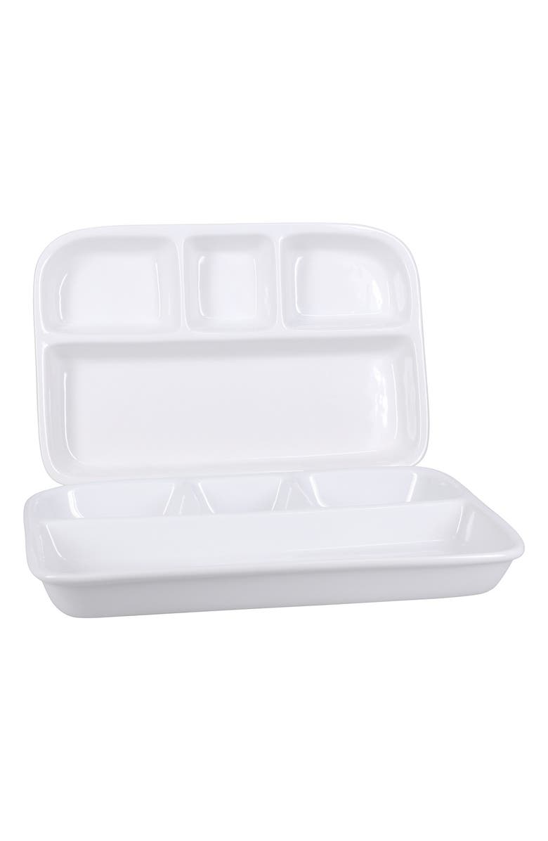 BIA Cordon Bleu Set of 2 Dinner Trays, Main, color, White