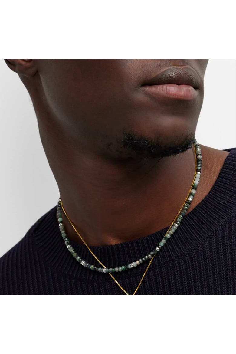 Gemstone Beaded Necklace With Sterling Silver Lobster Closure, Alternate, color, EMERALD