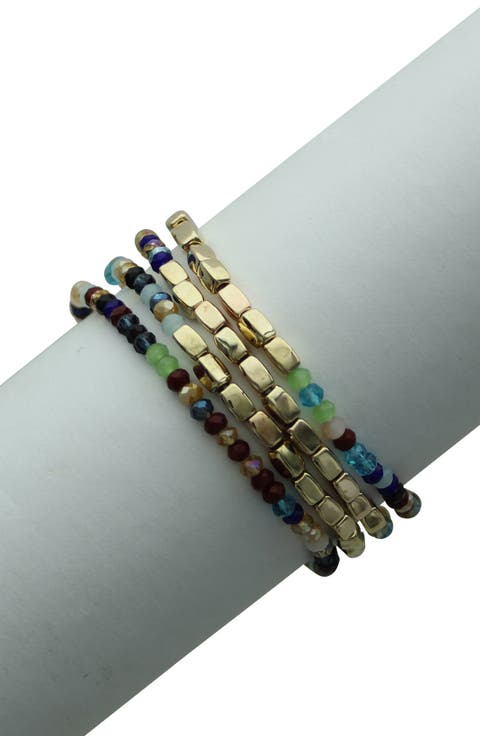 Glass Beaded Stretch Bracelet