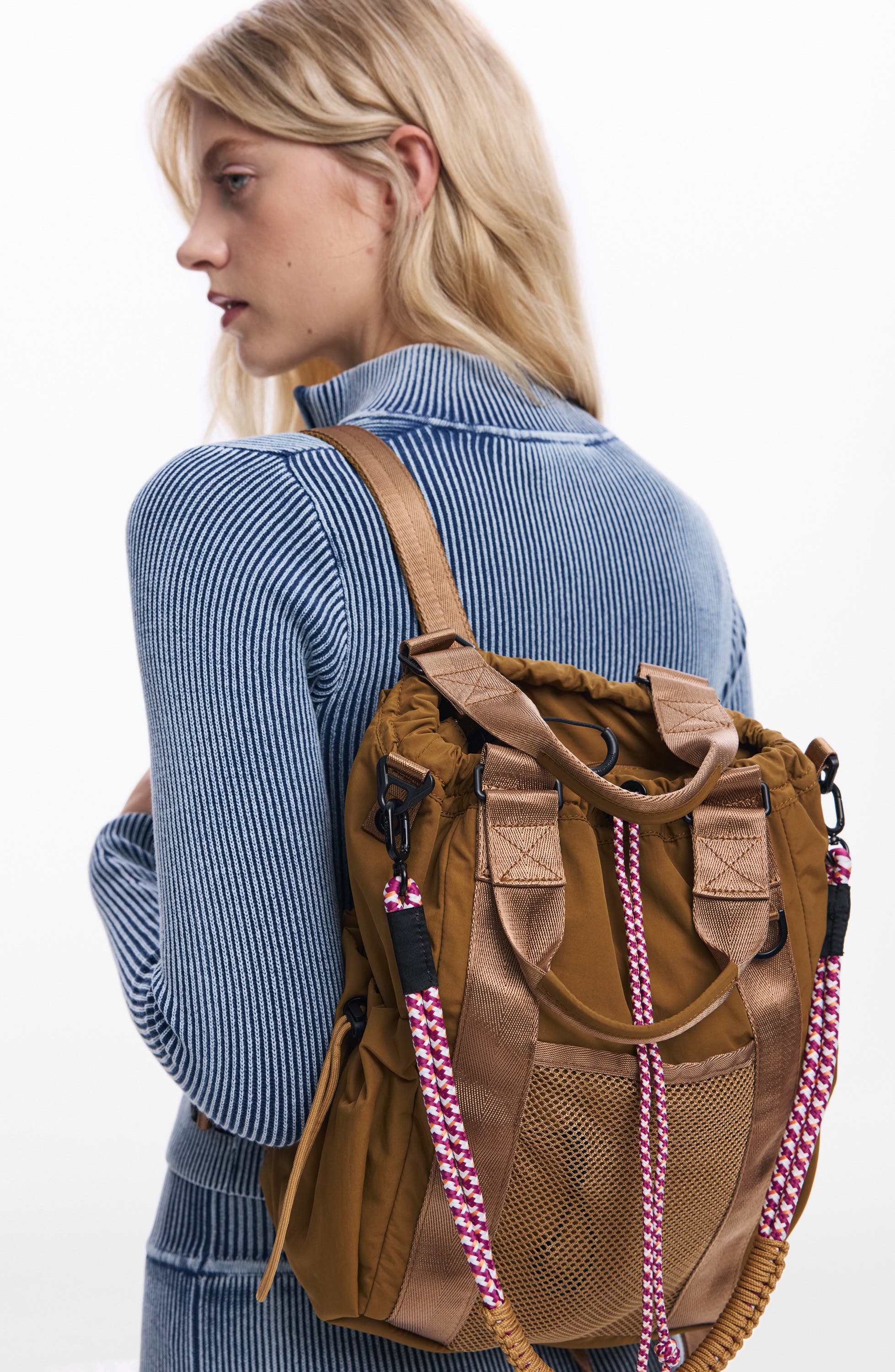 Desigual Medium Nylon Backpack, Alternate, color, 