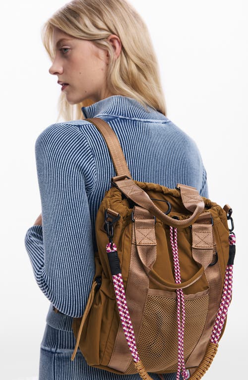 Desigual Medium Nylon Backpack In Brown