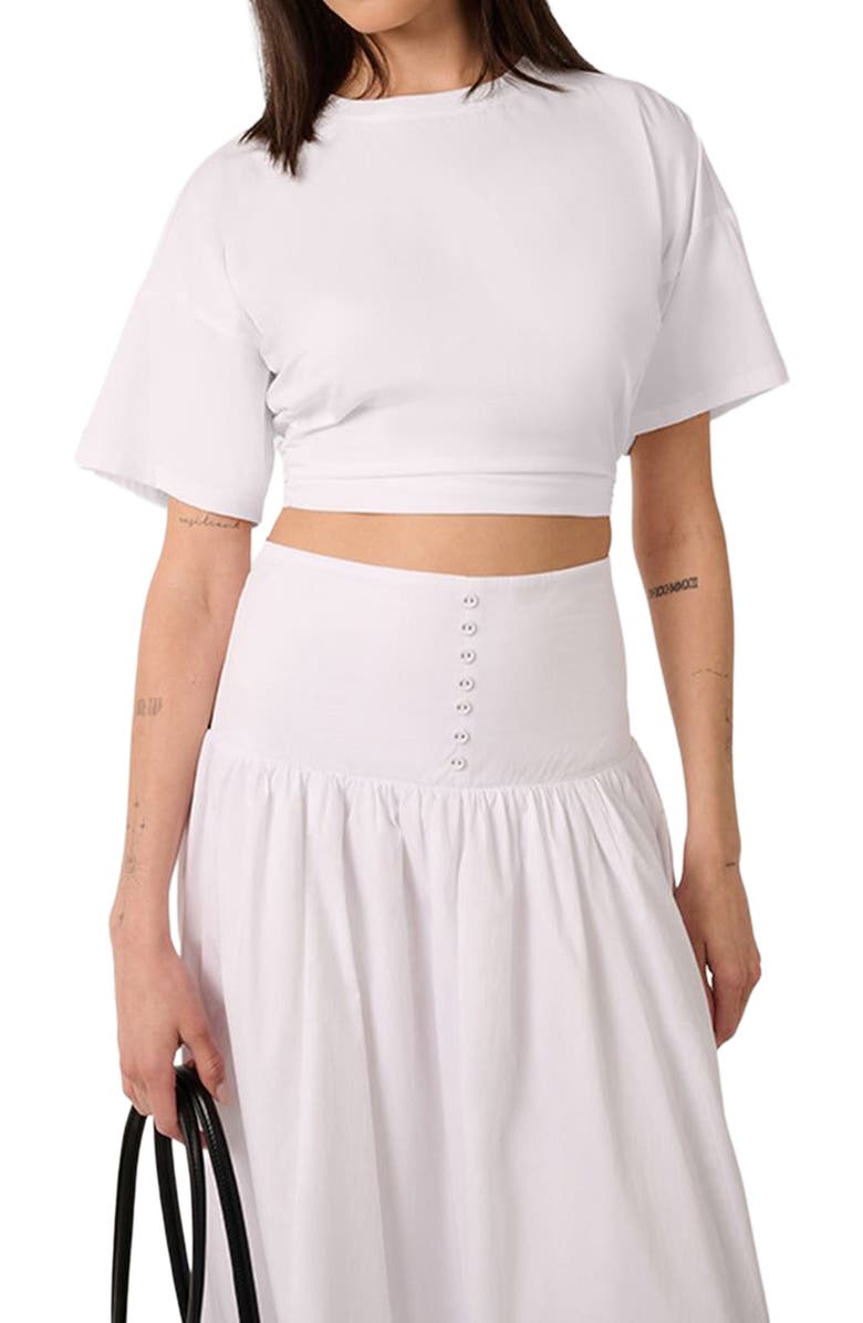 WeWoreWhat Ruched Cropped Tee, Main, color, 