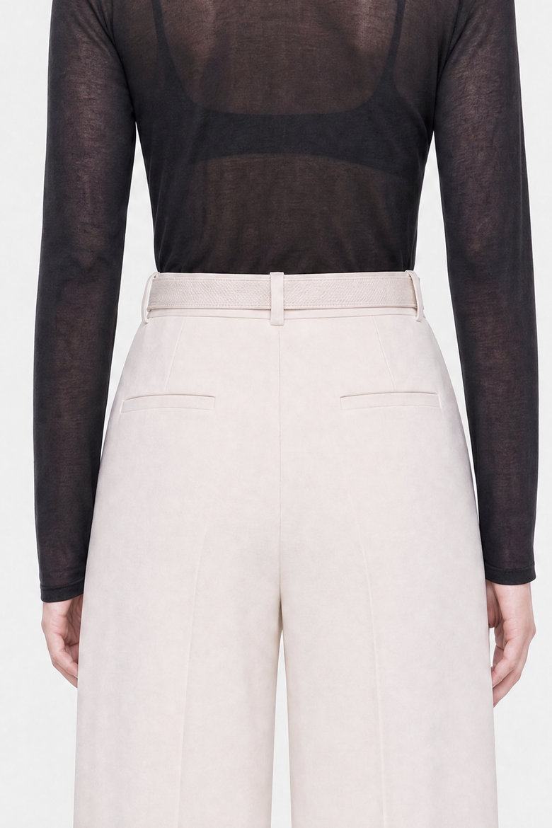 Belt Detail Trousers, Alternate, color, White