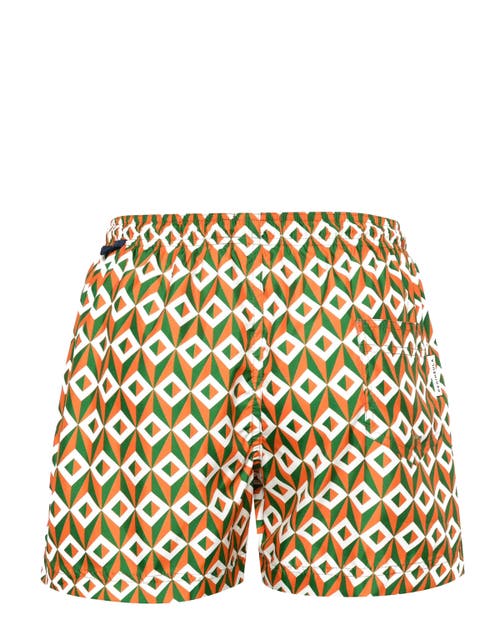 Peninsula Swimwear Ponente Geometric-print Swim Shorts In Multi