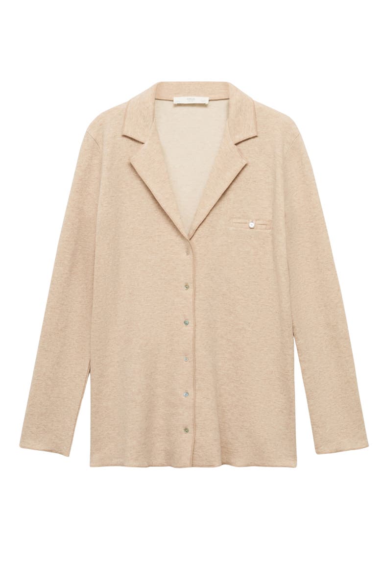 MANGO Double Face Cotton Shirt, Main, color, Light/ Pastel Brown