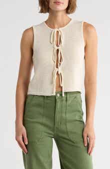 Blu Pepper Front Tie Cardigan Vest