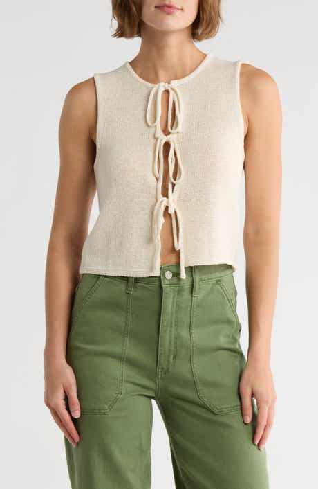 Blu Pepper Front Tie Cardigan Vest