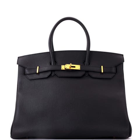 Birkin Handbag Black Epsom with Gold Hardware 35