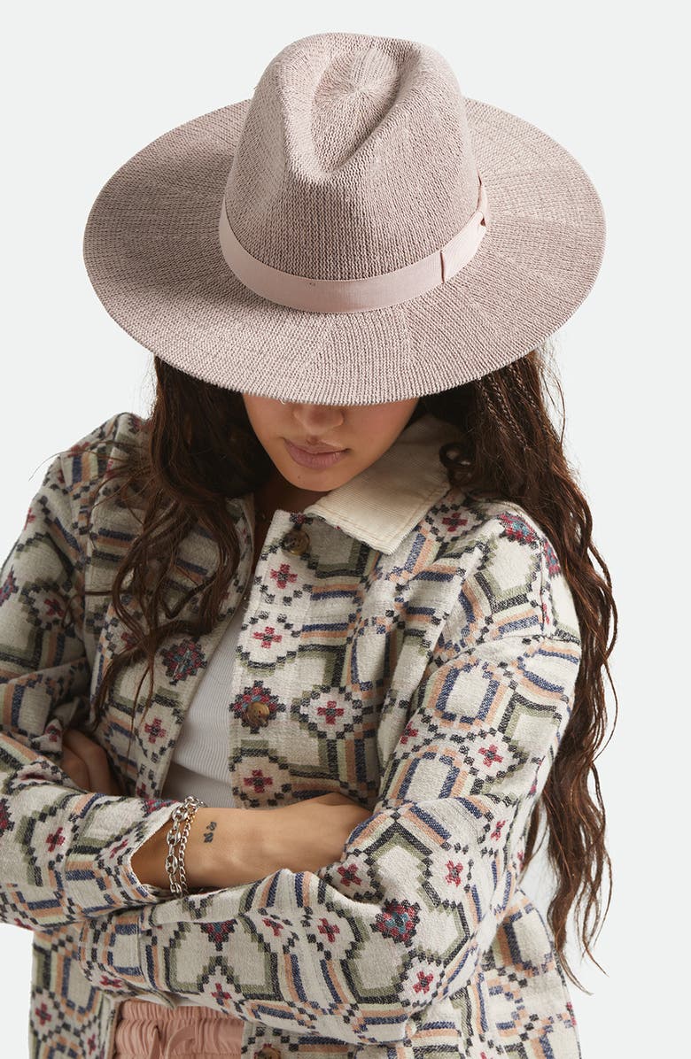 Brixton Lyons Packable Fedora, Alternate, color, Chalk Pink
