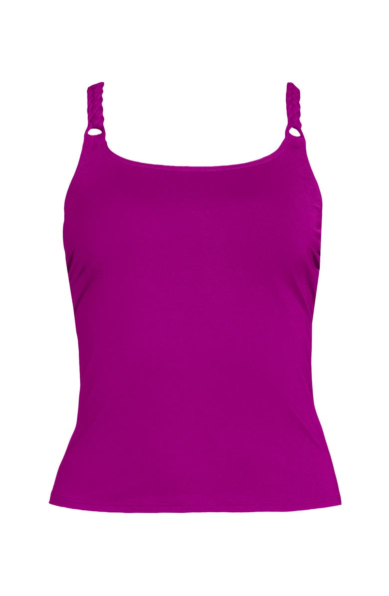 Lands' End Macrame Tankini Top, Alternate, color, Crimson Rose