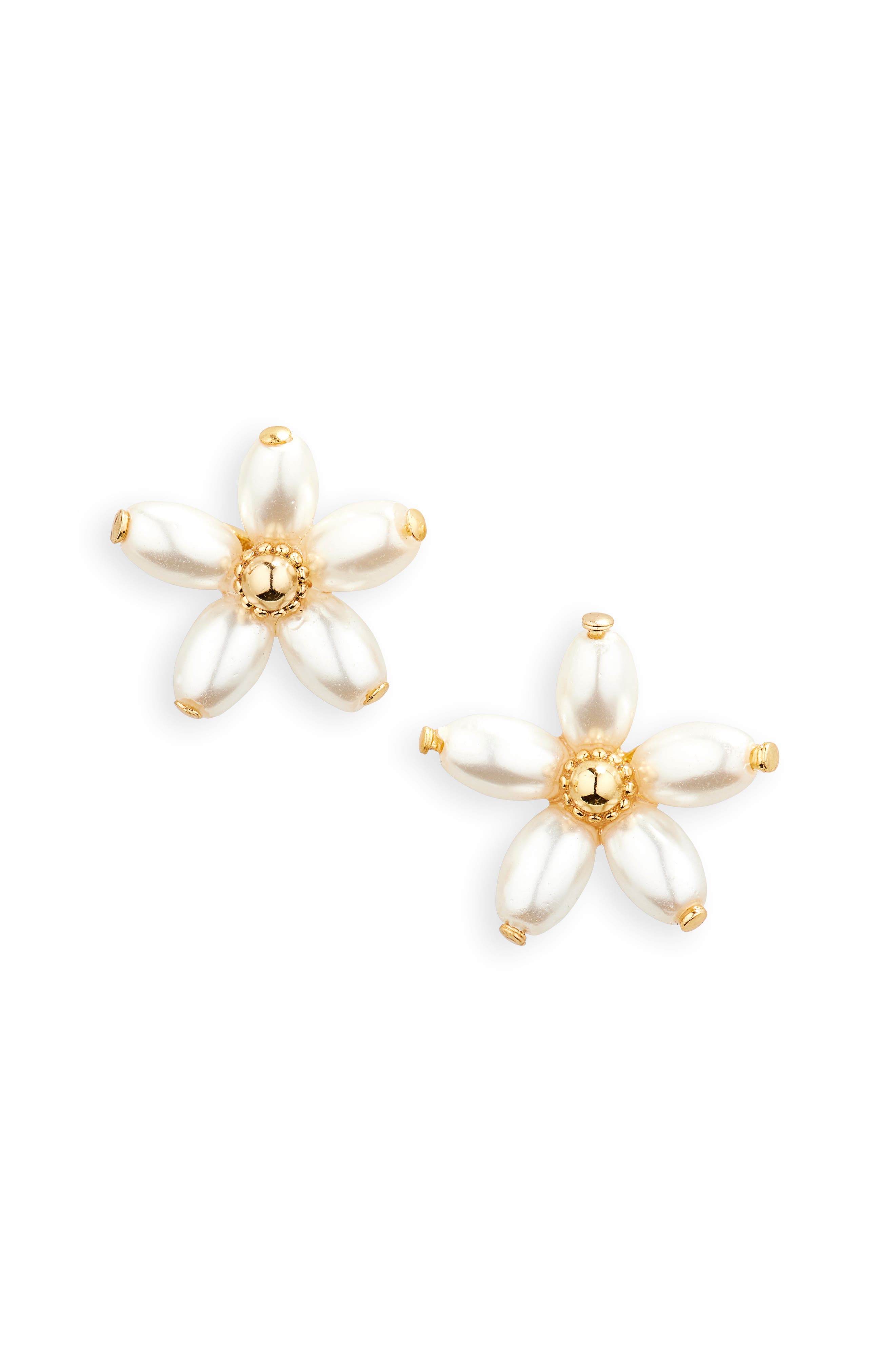 Kate Spade New York fresh squeeze faux pearl flower stud earrings