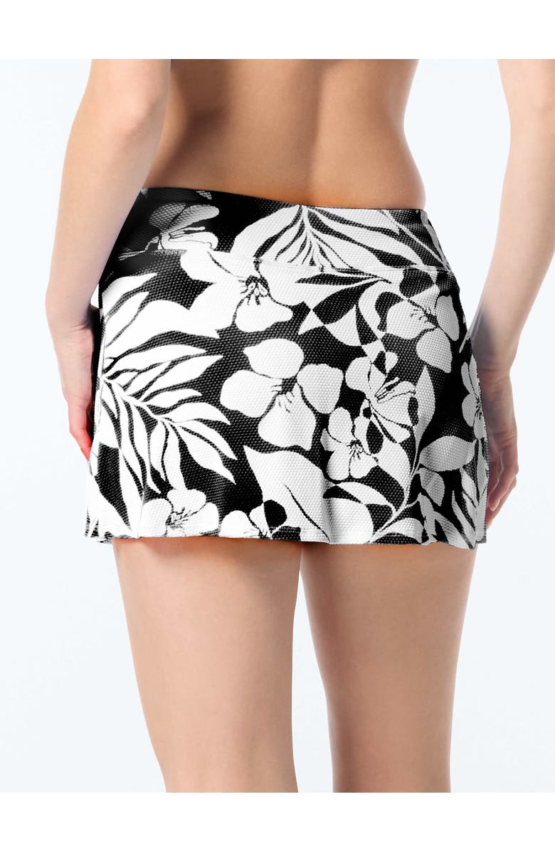 BEACH HOUSE Textured Tropical Emma Swim Skort, Alternate, color, Black