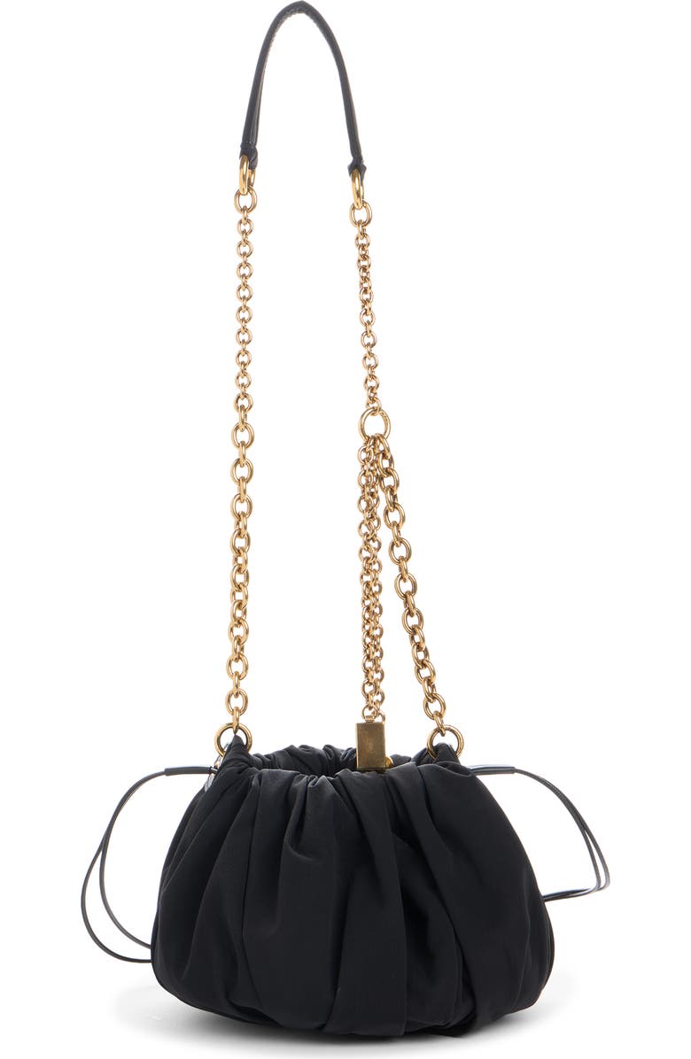 Chloé Pleated Drawstring Crossbody Bag, Alternate, color, Black