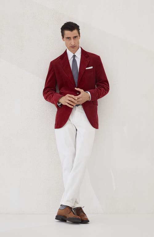 Brunello Cucinelli Gabardine Garment Dyed Trousers In White