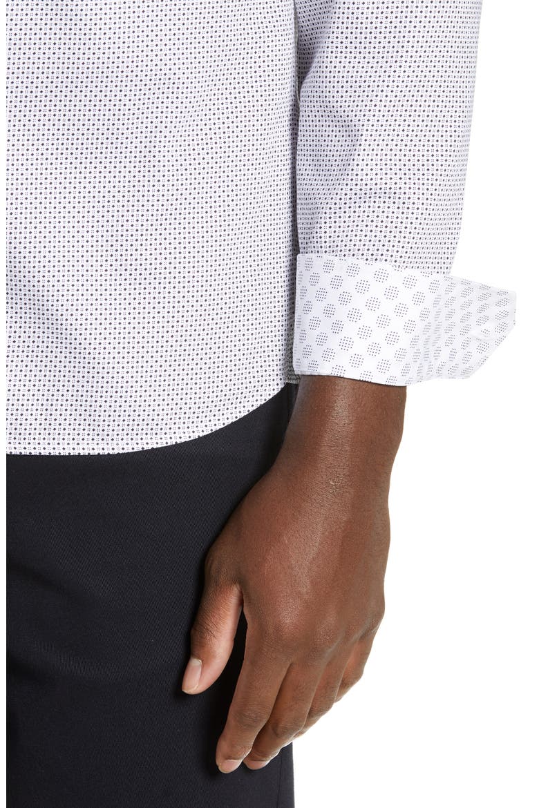 Subik Slim Fit Geo Print Sport Shirt, Alternate, color, WHITE