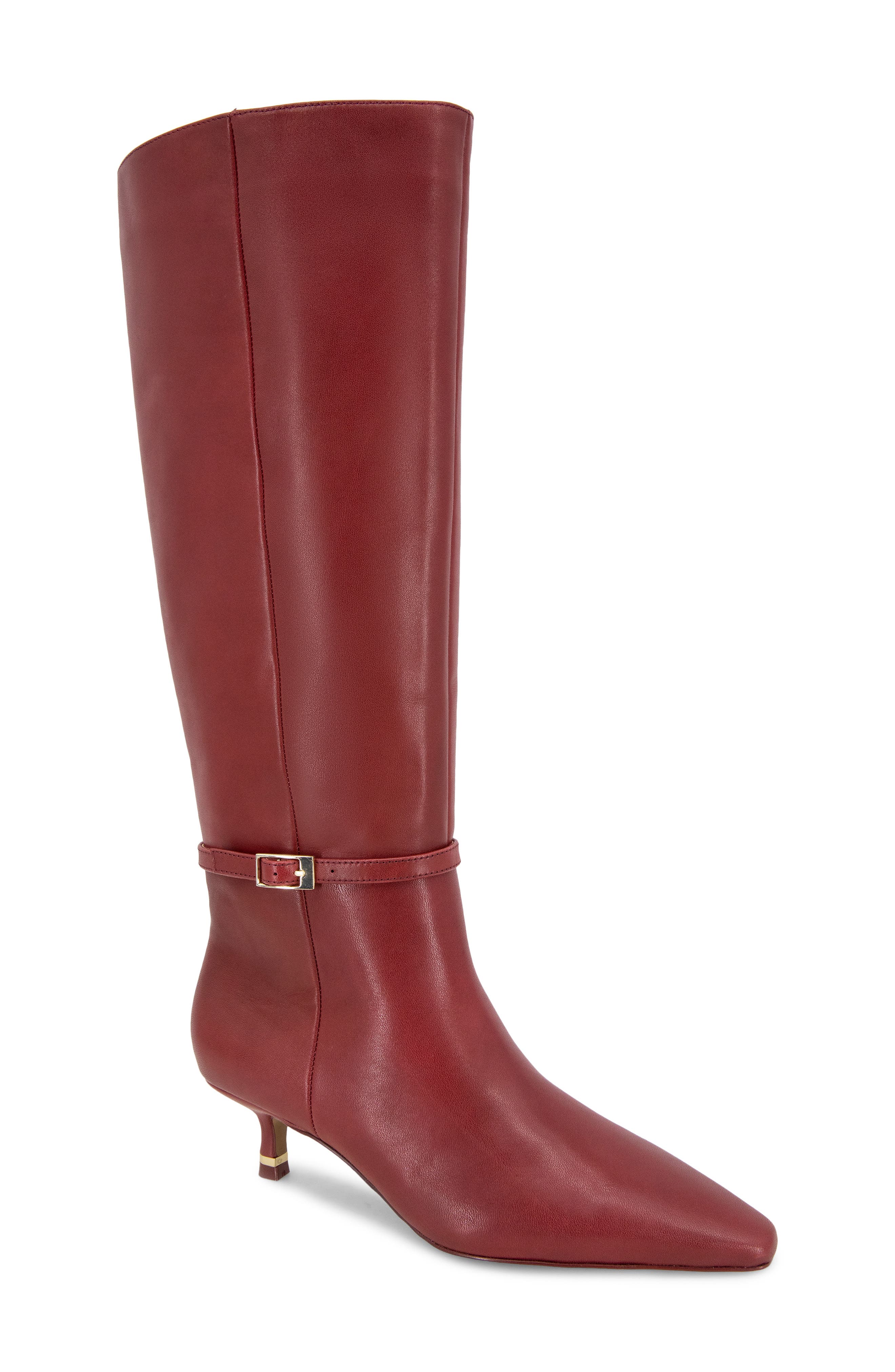 Marais Knee High Boot, Main, color, RED LEATHER