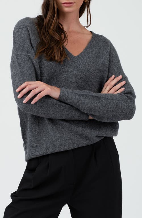 Blu Pepper Drop Shoulder Sweater In Charcoal