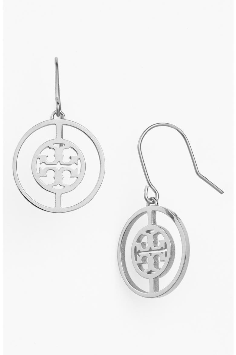 Drop Earrings, Main, color, TORY SILVER