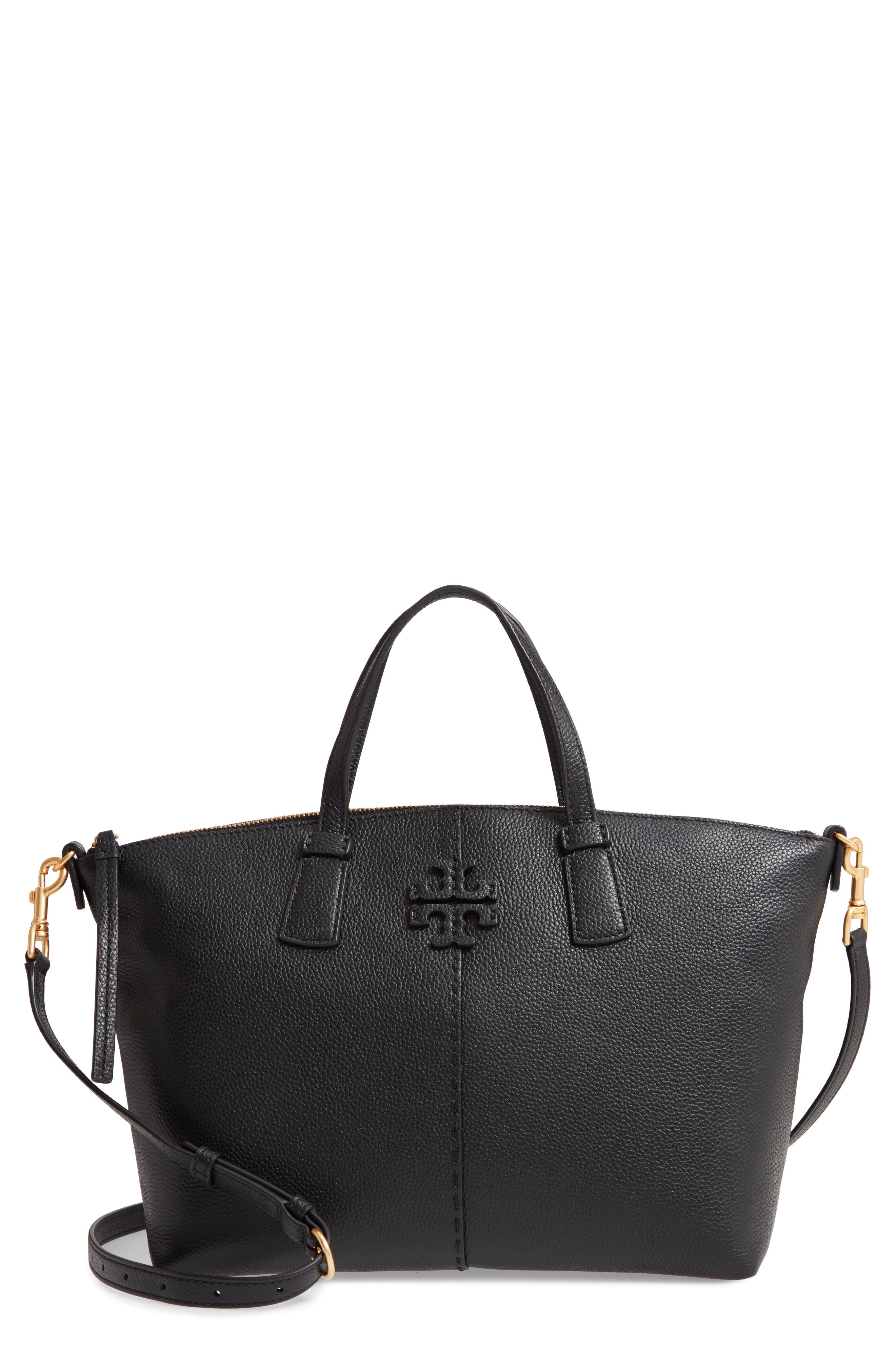 Tory Burch McGraw Leather Satchel, Main, color, 