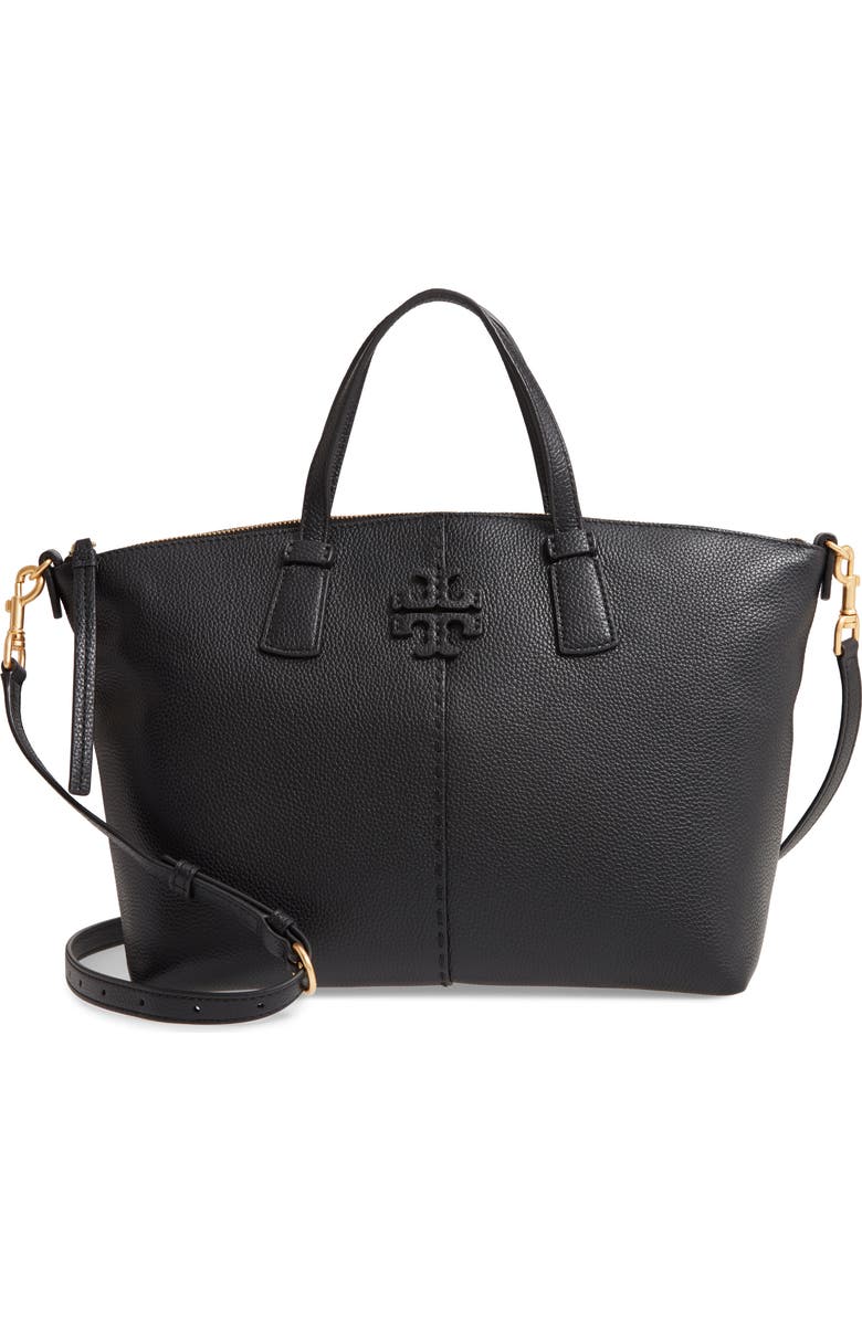 Tory Burch McGraw Leather Satchel, Main, color,