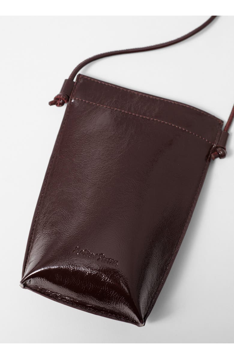 & Other Stories Leather Crossbody Phone Pouch, Alternate, color, Red Dark