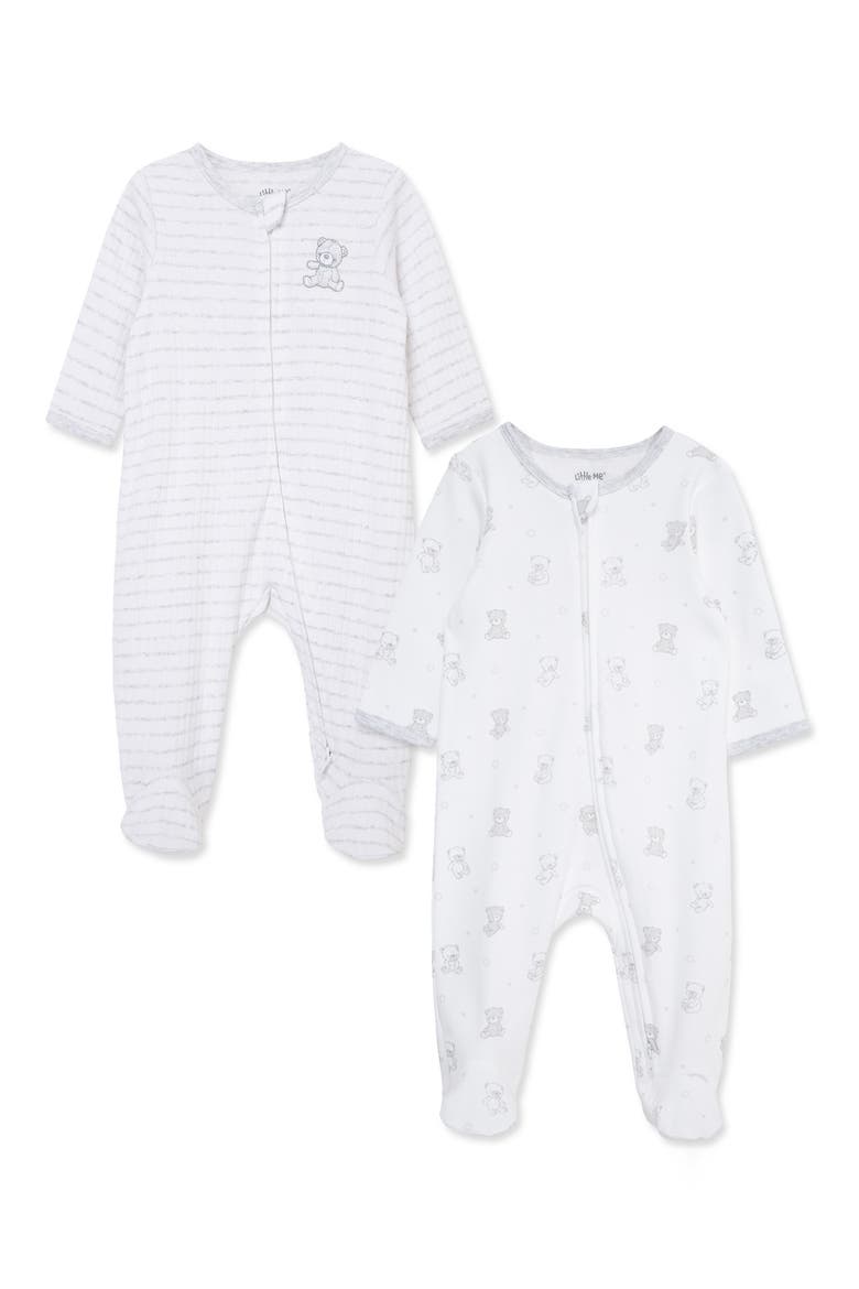 Bears Assorted 2-Pack Footies, Main, color, GREY