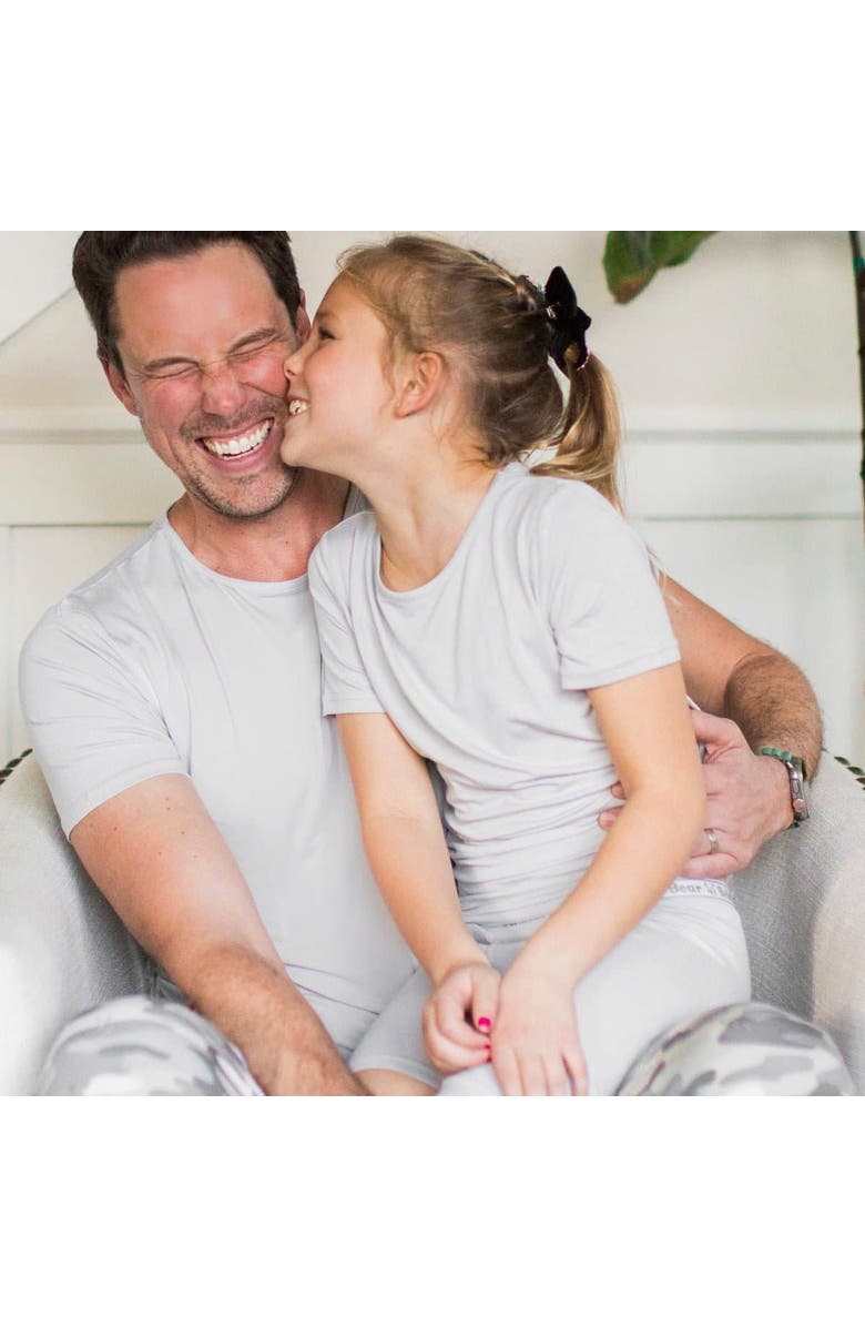 Bellabu Bear Cloud Grey Kids 2-Piece Short Sleeve & Shorts Pajama Set, Alternate, color, Cloud Grey