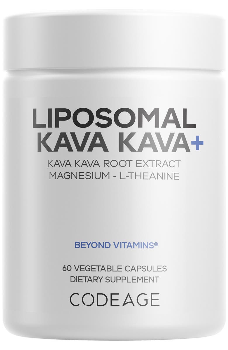 Codeage Liposomal Kava Kava+, 30% Kavalactones with Magnesium Glycinate Supplement, Main, color, White