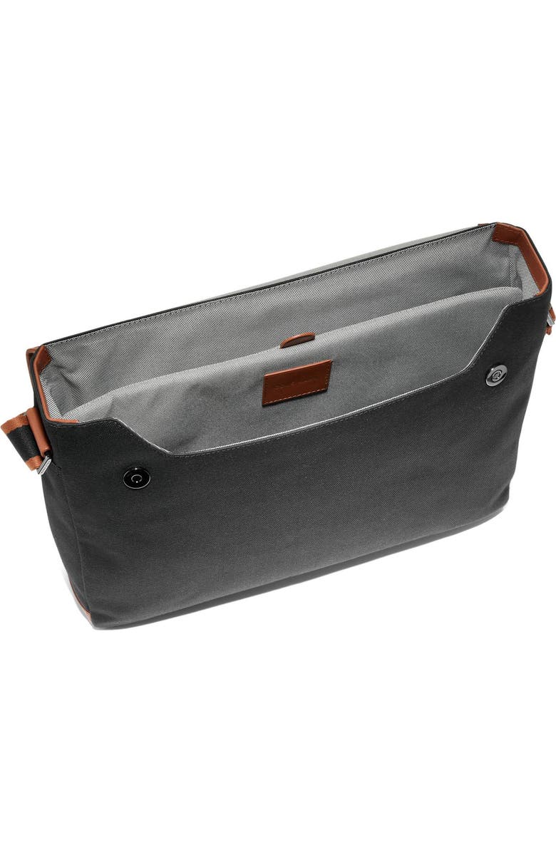 Cole Haan Judson Brushed Twill Messenger Bag, Alternate, color, Black/ New Britsh Tan