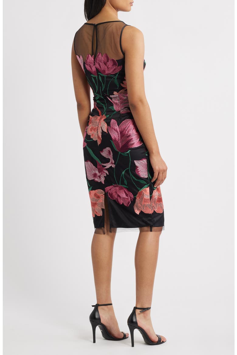 Floral Embroidered Cocktail Dress, Alternate, color, PINK