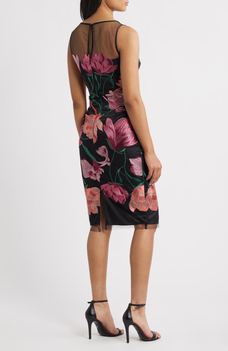 Eliza J Floral Embroidered Cocktail Dress, Alternate, color, Pink
