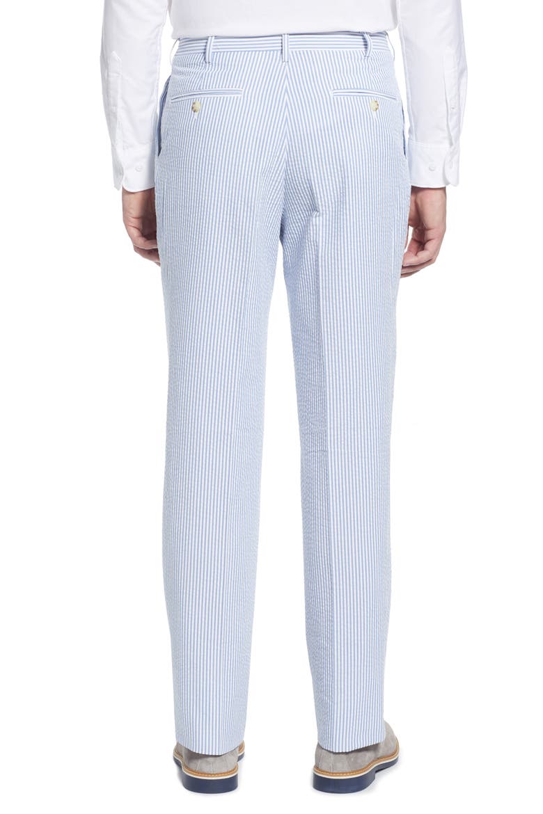 Pleated Seersucker Cotton Dress Pants, Alternate, color, LIGHT BLUE