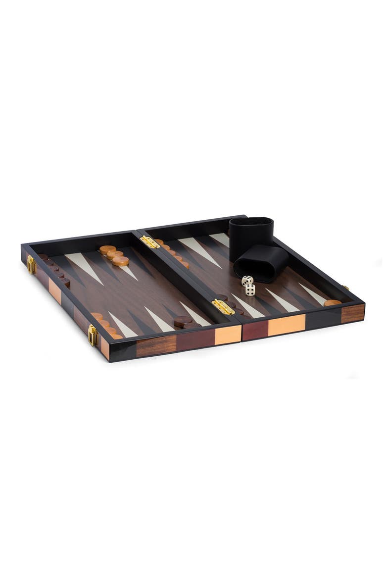 Art Deco Design 18" Backgammon Set, Alternate, color, BLACK/ GRAY