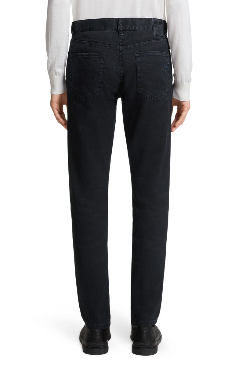 ZEGNA Garment Dyed Stretch Linen & Cotton Slim Fit Jeans, Alternate, color, 