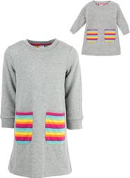 Leveret Girls Sweatshirt Dress with Matching Doll Dress