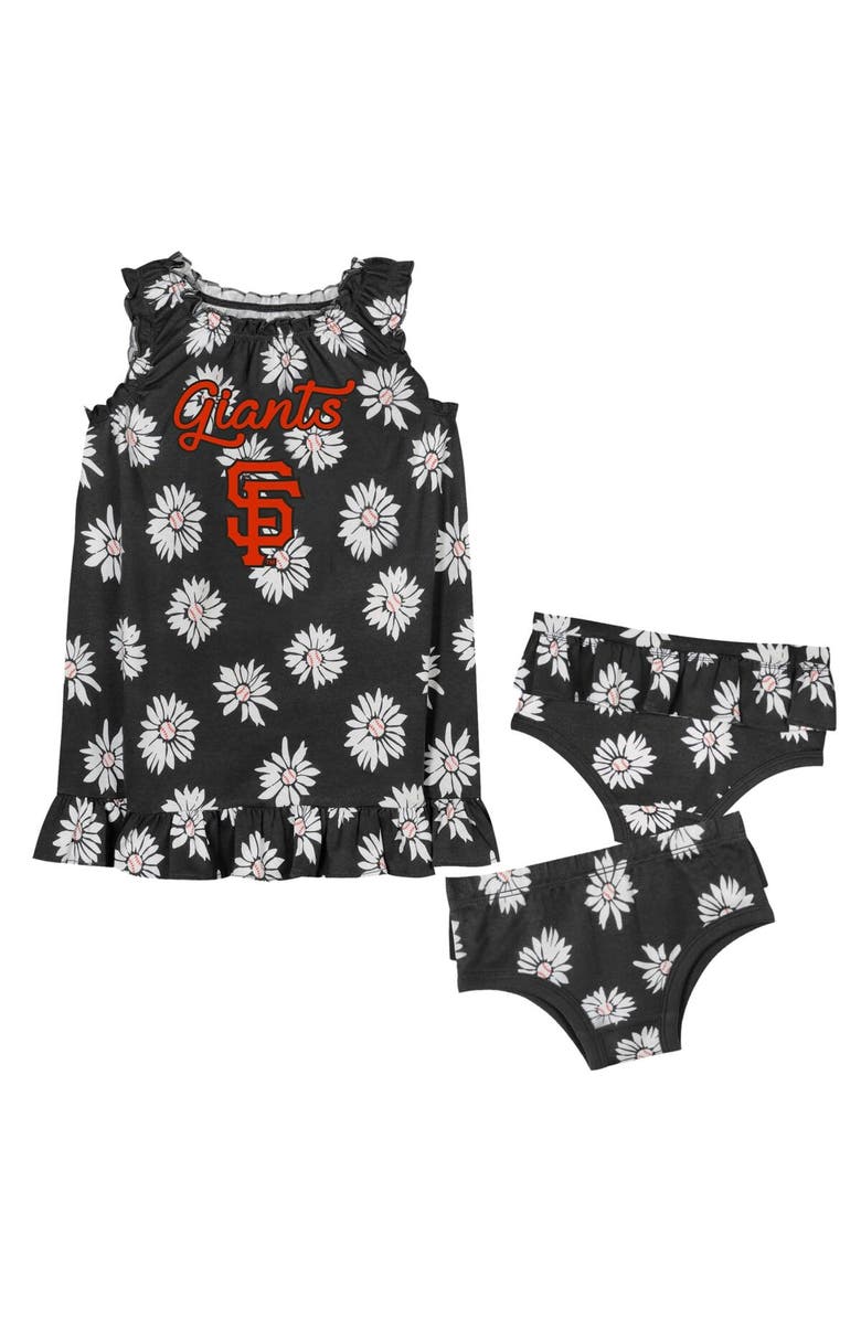 Outerstuff Infant Fanatics Branded Black San Francisco Giants Hop Skip Diaper Cover Set, Main, color, 