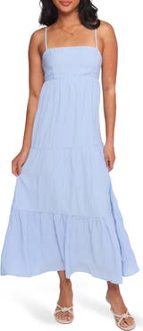 Petal & Pup Nina Back Cutout Tiered Maxi Dress