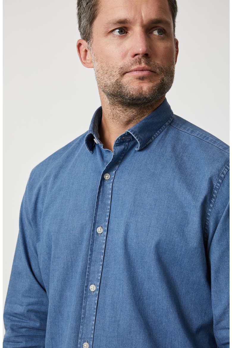 Denim Button-Up Shirt, Alternate, color, LIGHT