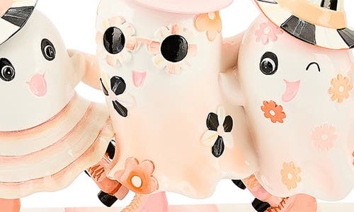Mackenzie-childs Mackenzie Childs Hocus Pocus Ghost Trio Figurine In Pink
